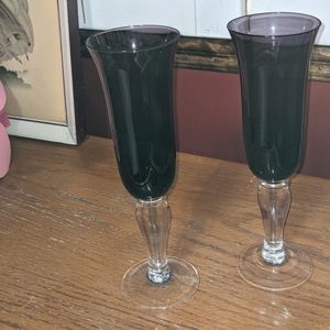 Beautiful purple champagne glasses